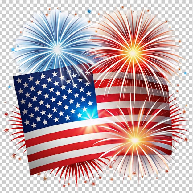 4th of july american independence day on transparent background