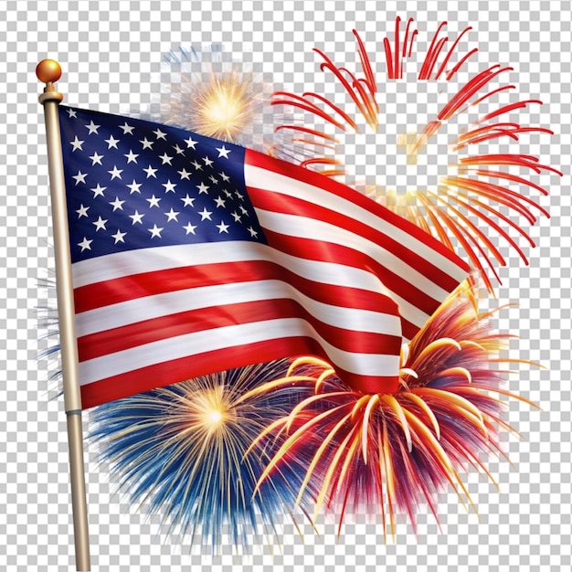 4th of july american independence day on transparent background