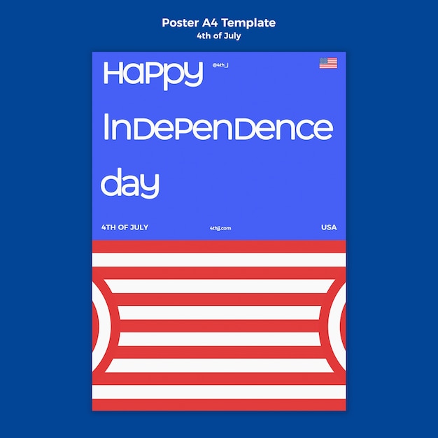 PSD 4th of july celebration vertical poster template