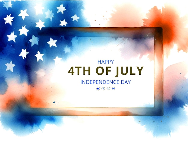 4th of July Happy Independence day of USA social media post design template