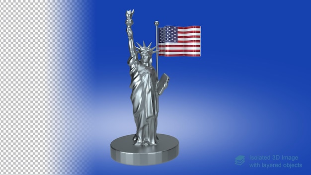 4th of july indepence day icon with liberty statue