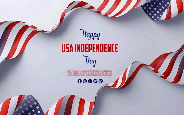 4th of July independence day banner card and poster template