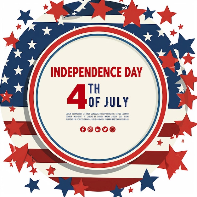 4th of July independence day banner card and poster template