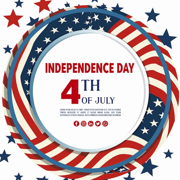 4th of July independence day banner card and poster template