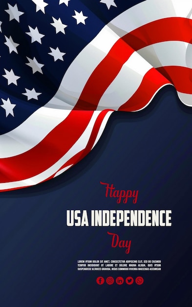 4th of July independence day banner card and poster template