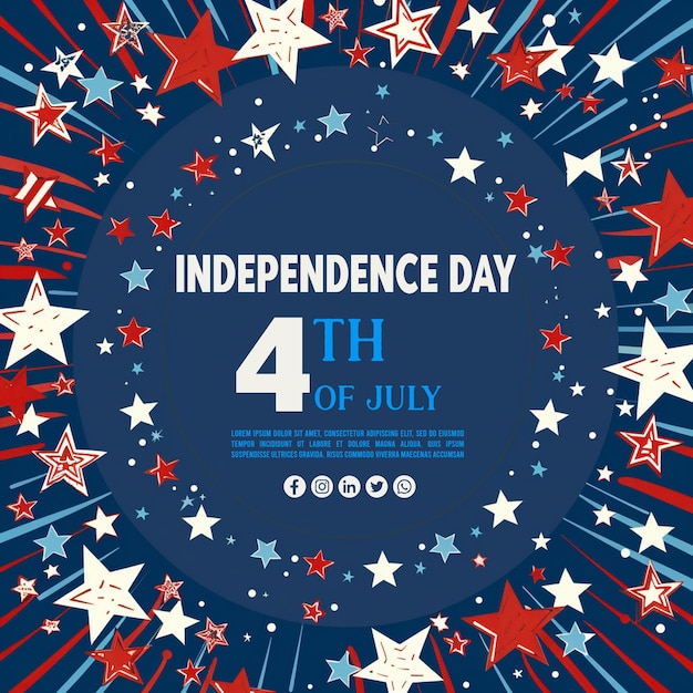 4th of July independence day banner card and poster template