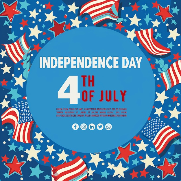 4th of July independence day banner card and poster template