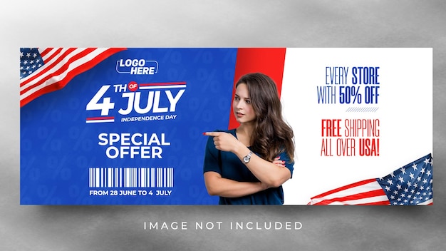 4th of july independence day offer banner