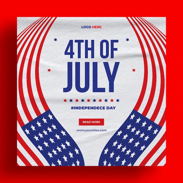 4th of July instagram post design template