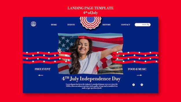 4th of july landing page template design