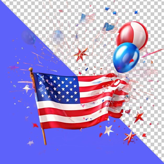 PSD 4th of july png illustration