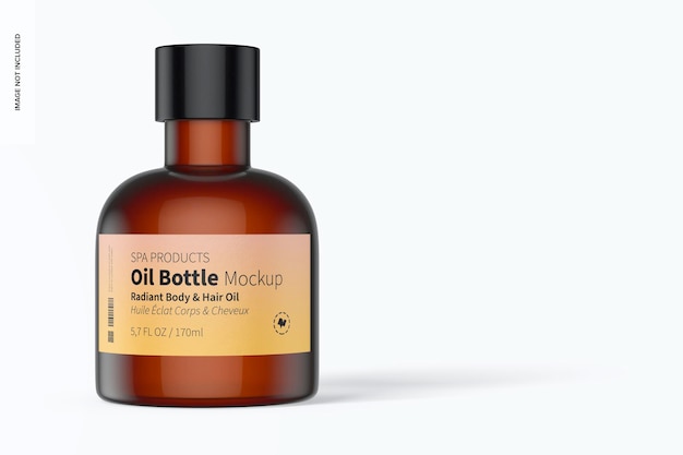 5.7 Oz Oil Bottle Mockup, Front View