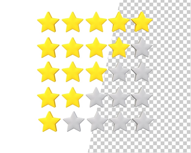 5 stars review five rating 3d icon