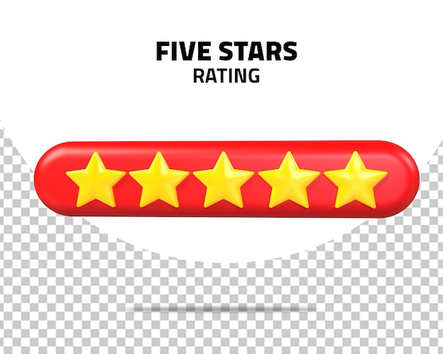 5 stars review rating 3d icon