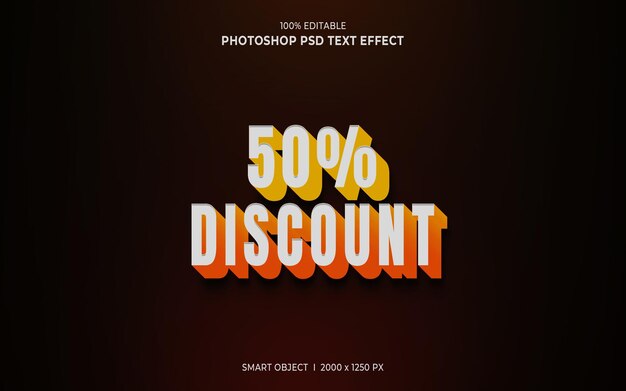 50 discount editable text style effect