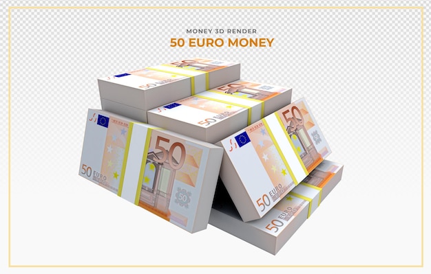 50 euro banknotes money 3d render