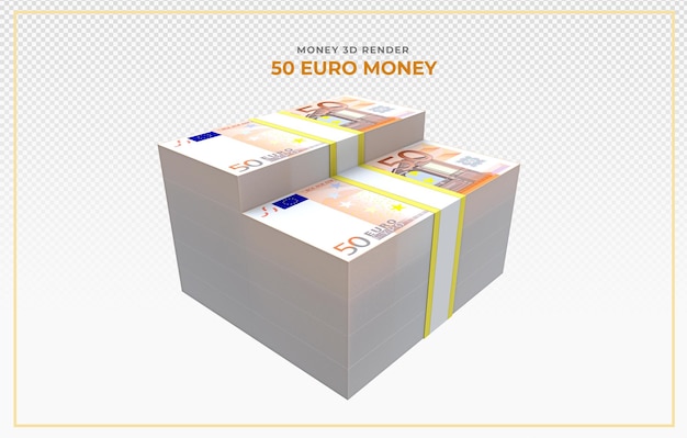 50 euro banknotes money 3d render