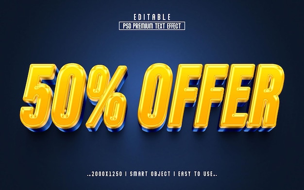 50 offer 3d style Text Effect