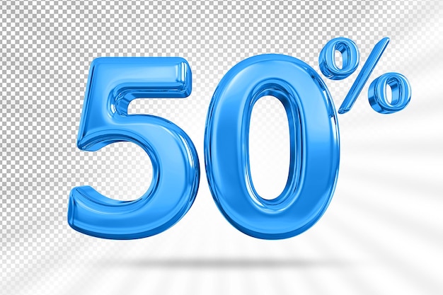 50 percent blue offer in 3d