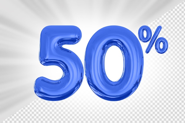 50 percent blue offer in 3d