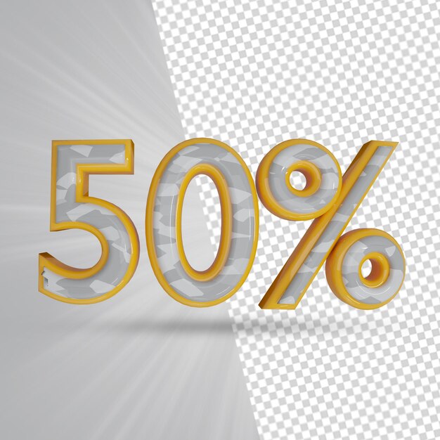 50 percent discount sale offer 3d render