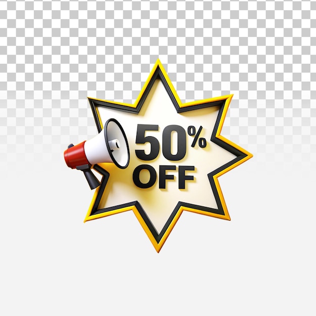 50 percent Icon isolated on transparent background