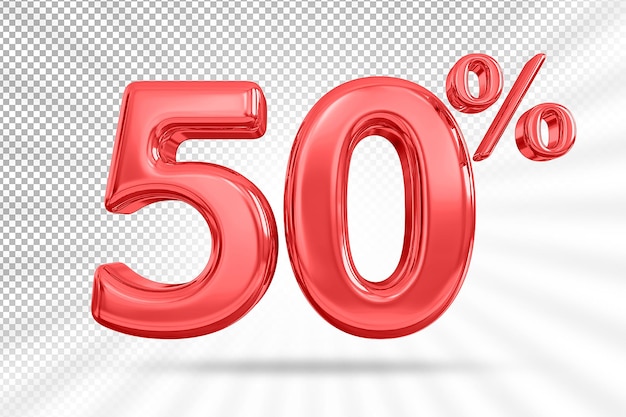 50 percent red offer in 3d