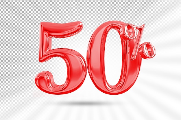 50 percent red offer in 3d