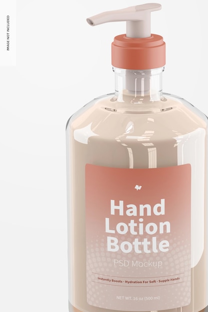 500 ml Hand Lotion Bottle Mockup, Close Up