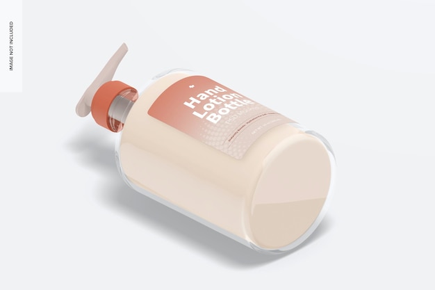 500 ml Hand Lotion Bottle Mockup, Isometric View