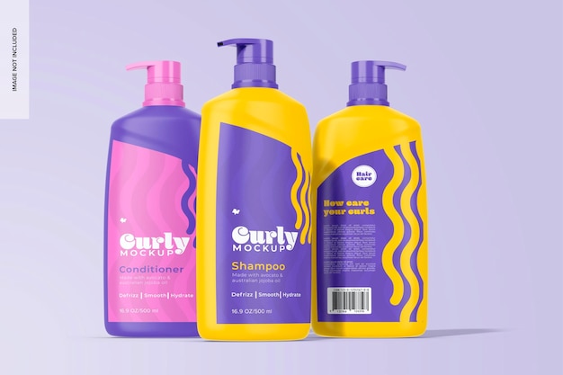 500 ml Shampoo Bottles Mockup Front View