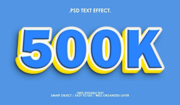 500k text style effect