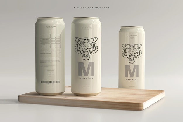 500ml Sleek Soda or Beer Can Mockup