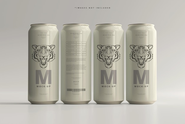 500ml Sleek Soda or Beer Can Mockup