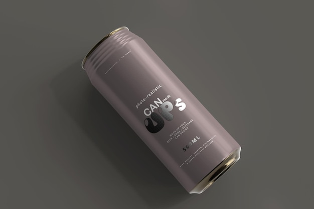 500ml Sleek Soda Can Mockup