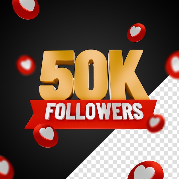 PSD 50k followers social media template design poster