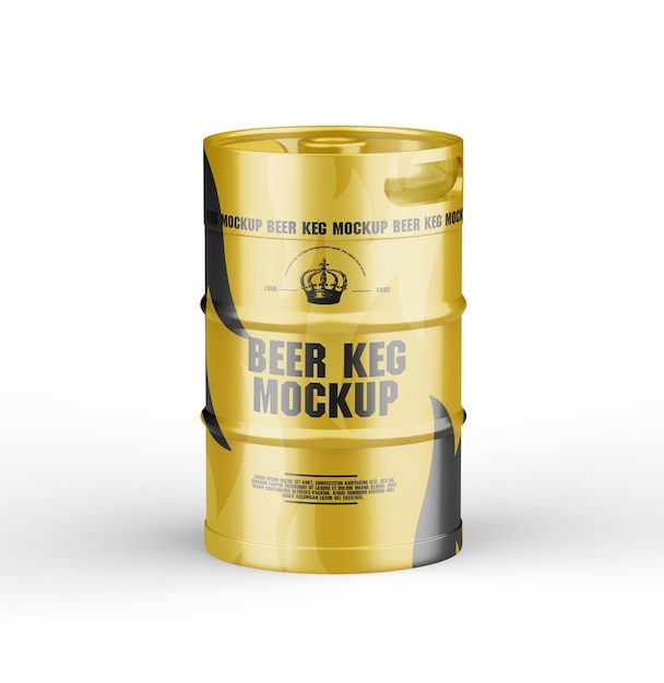 50L Metallic Beer Keg Mockup