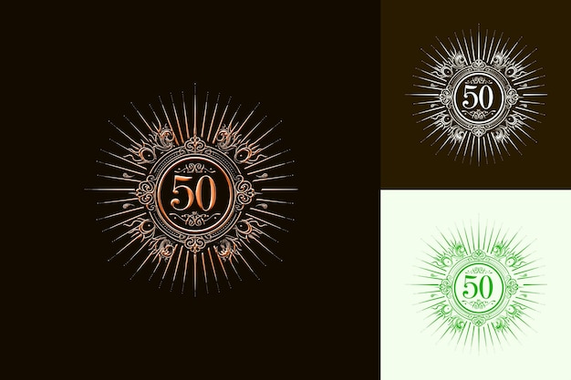 PSD 50th anniversary logo with a luxurious design featuring a st vector abstract design collections