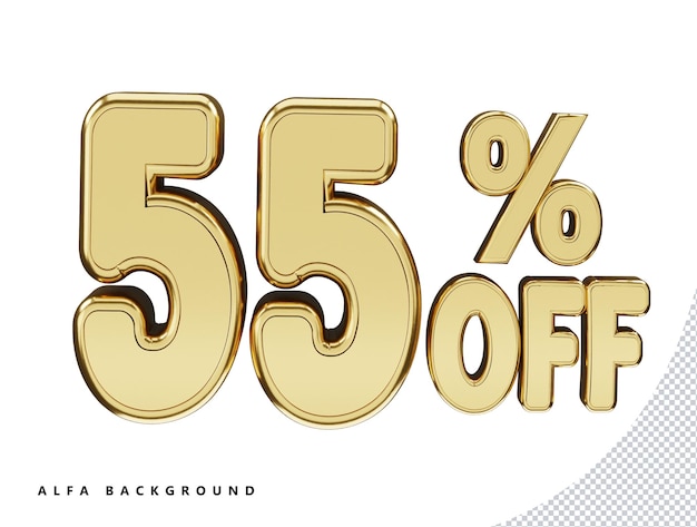 55 percentage off discount sale tag