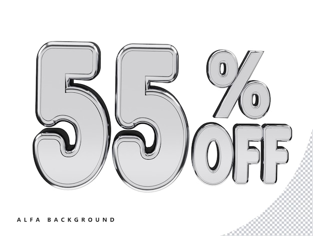 55 percentage off discount sale tag