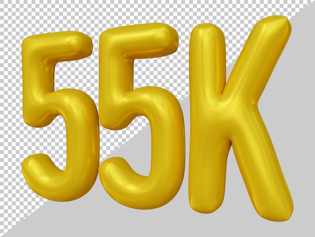 55k followers design in 3d render