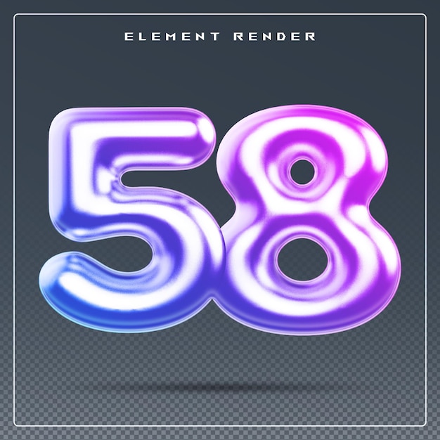 58 number gradient 3d render