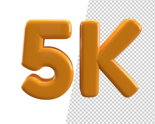 5k followers 3d render