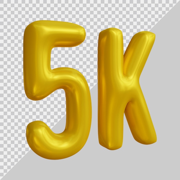 5k followers design in 3d render