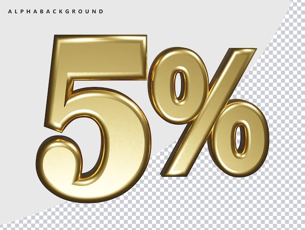 5percent icon 3d render illustration