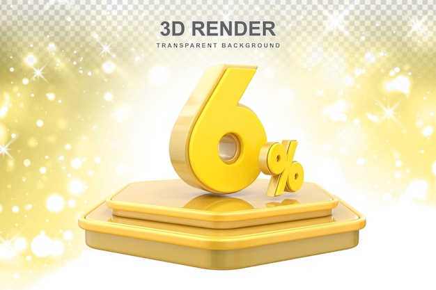 6 Percent Promotion Podium 3d Render