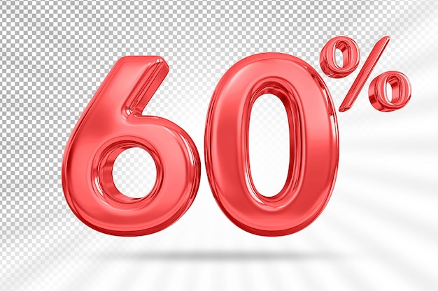 60 percent red offer in 3d