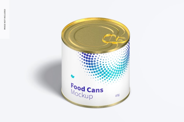 60g Food Can Mockup, Isometric View