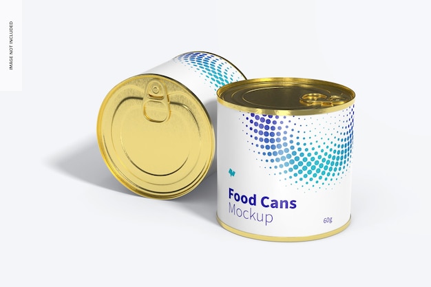 60g Food Cans Mockup