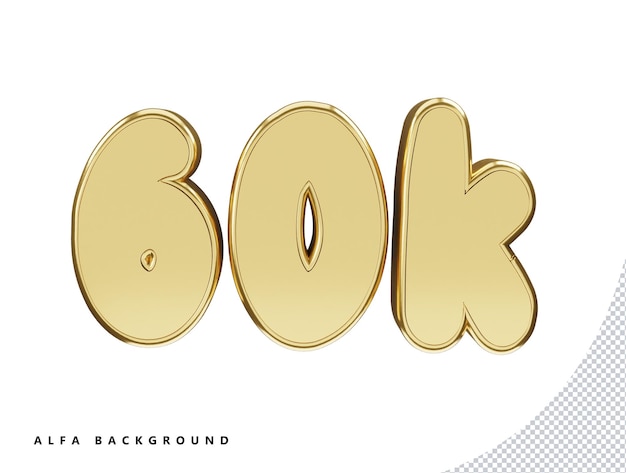 60k golden number with 3d rendering